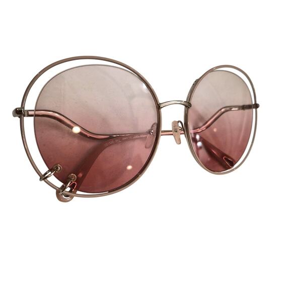 Authentic Chloe CE153S Gold Metal Pierced Round Gradient Sunglasses Case Italy main image 14